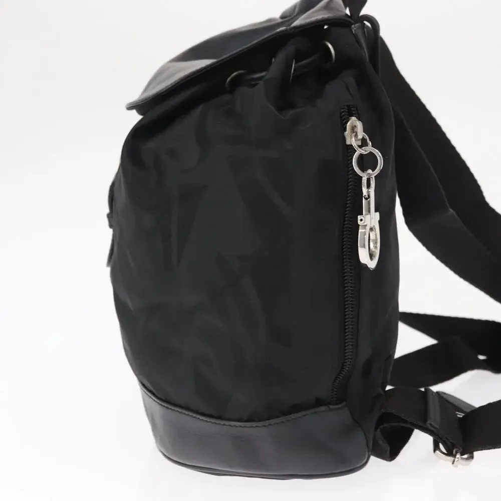 Salvatore Ferragamo Nylon Gancini Backpack Black